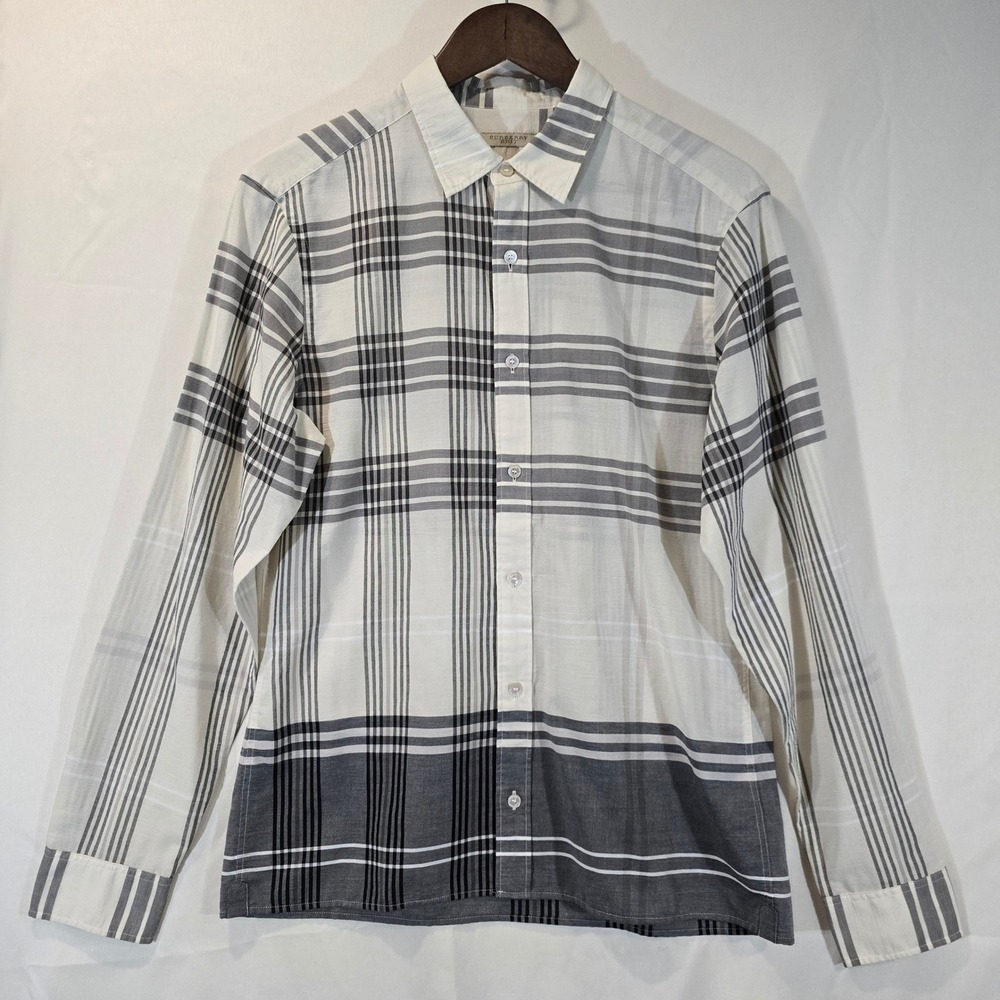 Burberry Brit Men's Long Sleeve Plaid Button Up Shirt Cotton Size M - Picture 2 of 11